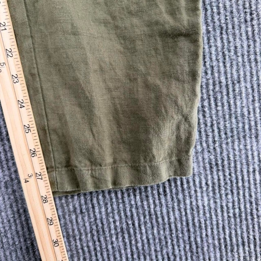 Cotton On linen cargo pants women's XL olive green utility wide leg - Picture 7 of 9